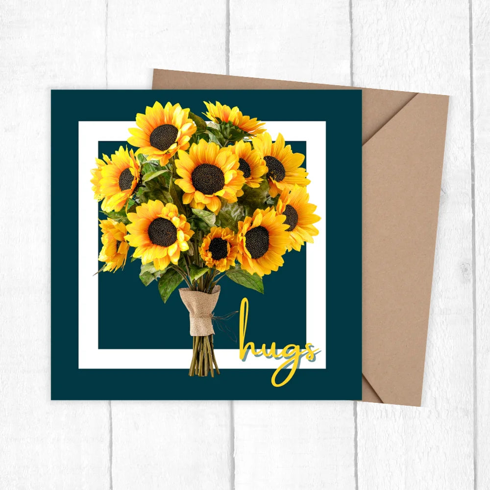 SUNFLOWERS HUGS CARD 