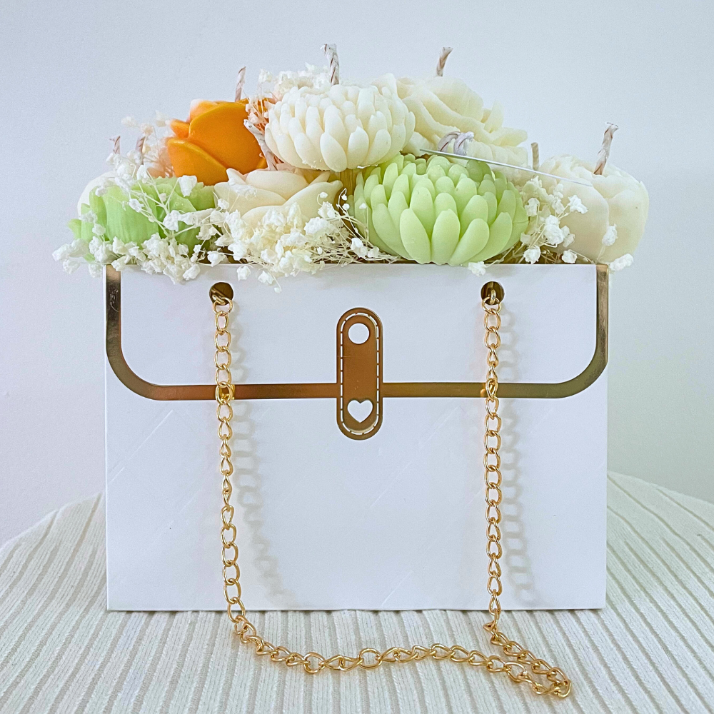 SUMMER CANDLE FLOWER BOUQUET BAG