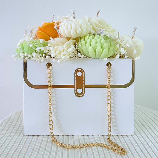 SUMMER CANDLE FLOWER BOUQUET BAG