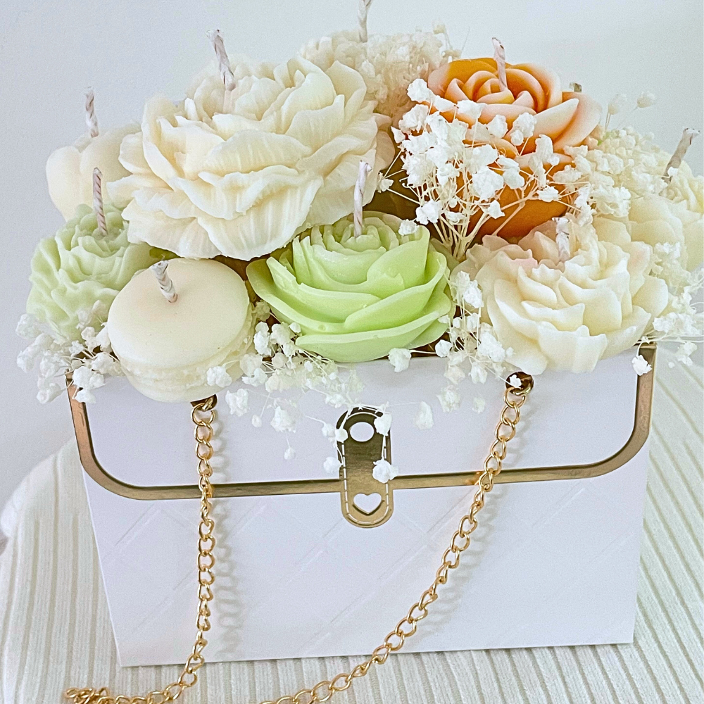 SUMMER CANDLE FLOWER BOUQUET BAG